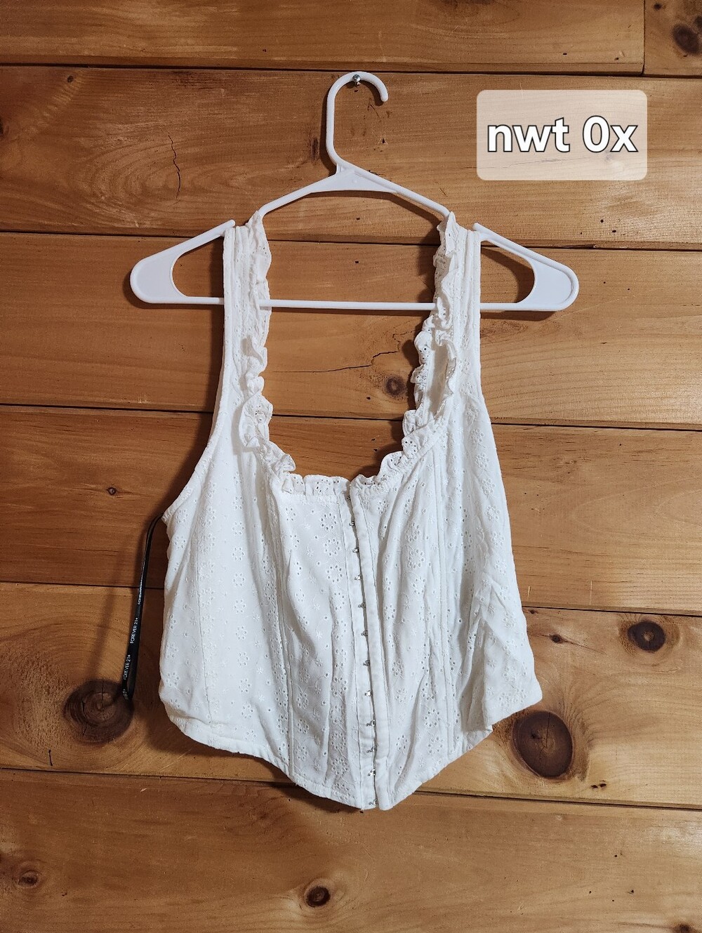 nwt white eyelet lace corset top
